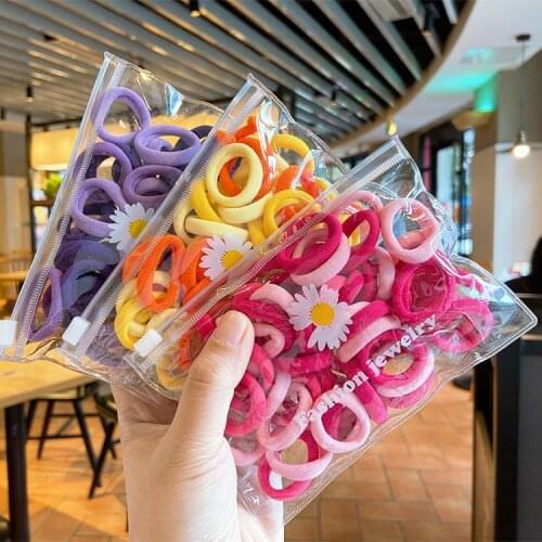 Wholesale Girls candy color hair tie kids with pag hairbands cute gum ladys cute accessories