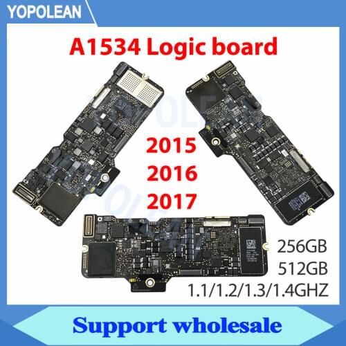Tested A1534 Motherboard 1.2GHz 256/512GB 2015 2016 2017 for MacBook Retina 12" A1534 Logic Board 1.1GHz 820-00045-A 820-00244-A