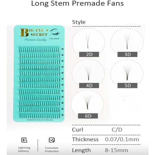 Big Eyes Secret Luxury Eye Lashes 2D3D4D5D6D7D10D Pre Fanned Premade Volume Fans Makeup Lash False Eyelashes Eyelash Extension