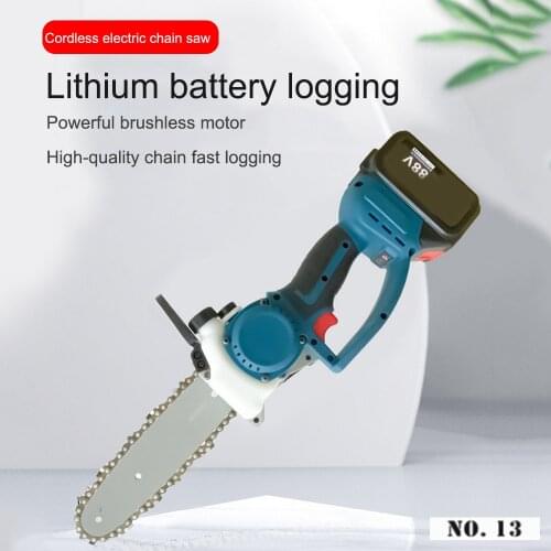 Hand-held Chainsaw, Rechargeable Lithium Battery Chain Saw, Electric Logging Saw, One-handed Outdoor Chain Saw EU/US Model Tool