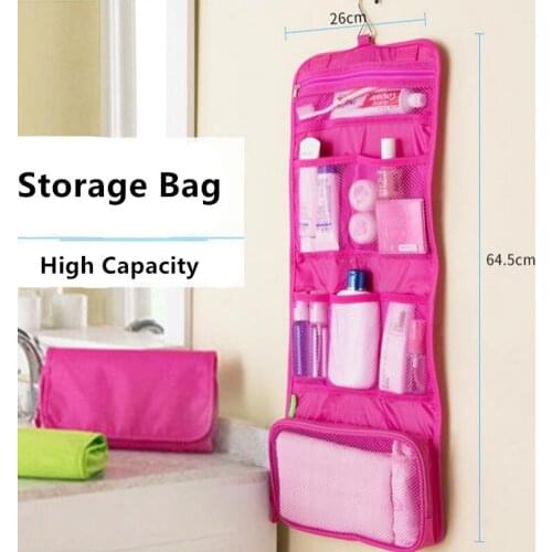 Foldable Cosmetic Makeup Case Portable Hanging Organizer Bag Storage Traveling Toiletry Bags Wash Bathroom Accessories 840122