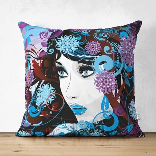 Pattern Women Colorful Pillowcase Digital Printed Decorative Pillow Cushion Cover Sofa Home Car 45*45cm Decor Super Soft Plush
