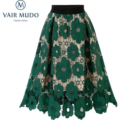 VAIR MUDO 2021New Style Skirt Foreign Trade Slim Dress Style Lace Sexy Elegant Women Dress Black Green Summer Female Y-17