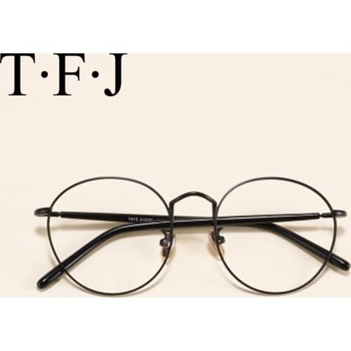 Alloy Round Big Face Vintage Eyeglasses Women Frames Men Glasses For Computer Myopia Glasses Prescription Gold Frame Clear Lens