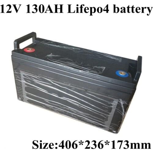 12.8V Waterproof Lifepo4 12V 130AH Lithium Battery BMS for Motorhome Boat MPPT Solar Energy Storage Caravan +10A Charger
