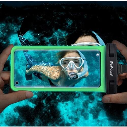 Reflective Phone Case Waterproof Bag Luminous Water Skiing Surfing Drifting Sandbeach Upstream Swimming Bag 6.5inch