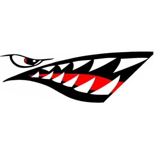 Custom Funny Shark Mouth Teeth Cartoon Car Stickers Waterproof Sunscreen Bumper Windshield Boot Decals PVC 13cm X 8cm