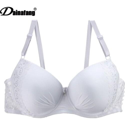 DAINAFANG New plus size women sexy lingerie Push Up Lace Bra Large Ladies For Deep Underwear V Luxury Brasilia 46-50 D DD E
