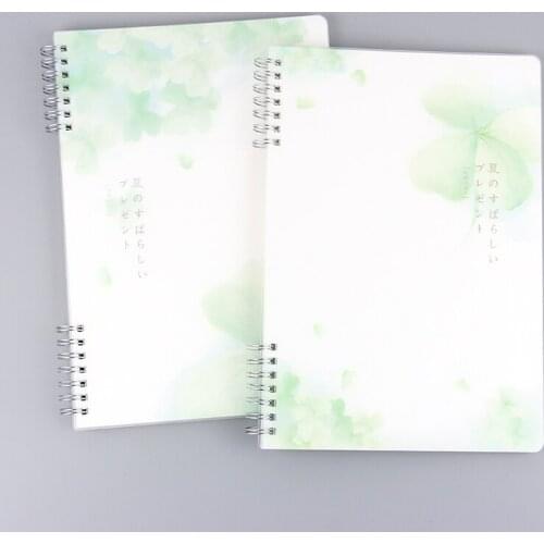 Custom PP Hard Cover Double Spiral Rings Stationary Notebook With Lucky Clover Design