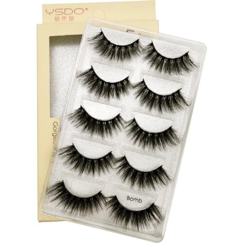 1box 3d mink false eyelashes natrual long 3d false lashes handmake mink eyelashes 5pairs makeup full strip faux cils