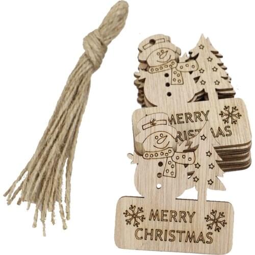 10Pcs DIY Wooden Christmas Decoration for Home Tree DIY Arts Crafts Decor Party Hanging Pendant To Paint Xmas New Year Ornaments
