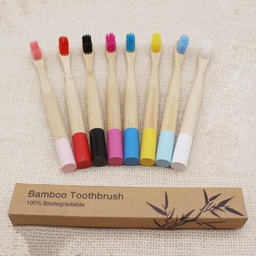 10 Pack Colorful Round Handle Children Toothbrush 100% Biodegradable Vegan Product Oral Care Charcoal Tooth Brush Hotel Supplies