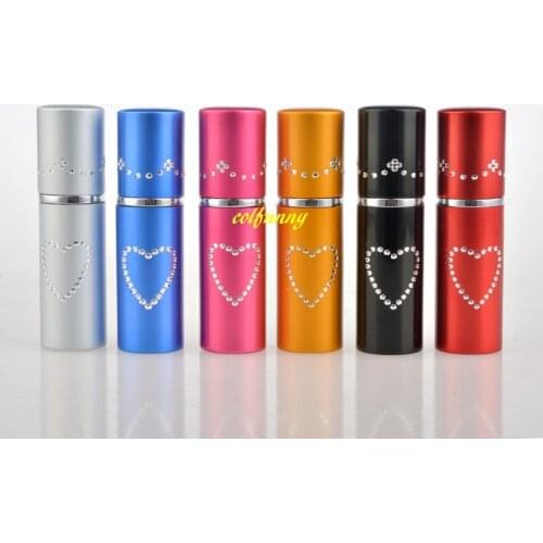 100pcs/lot Fast shipping 5ML Heart star Spray bottle Emtpy Aluminum Refillable Perfume bottles