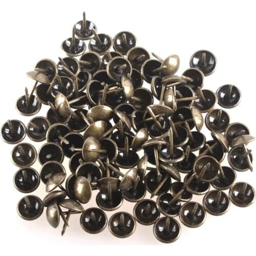 12 x 17mm Bronzy Antique Upholstery Nails Tacks Studs Ancient Style Furniture Fix Pack of 100