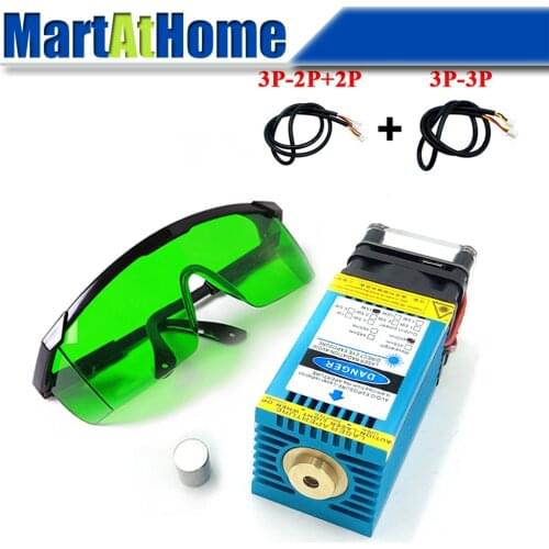 15W 450nm Laser Module Blue Violet PWM TTL DC 12V Built-in Driver Board for DIY CNC Machine Engraving Cutting