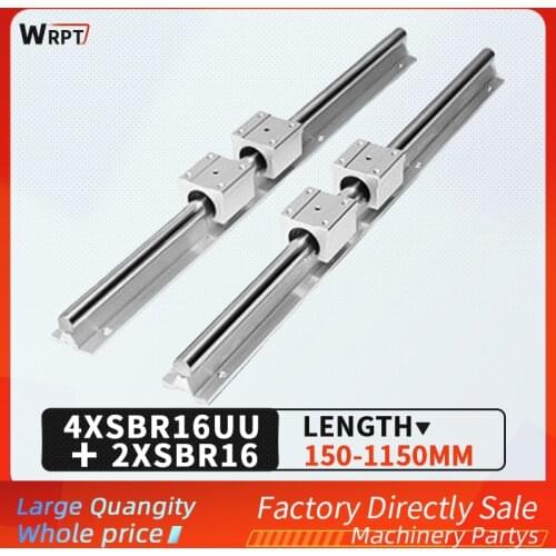 2pcs SBR16 linear guides L 1000mm Linear shaft rail support + 4pcs SBR16UU Linear bearing blocks