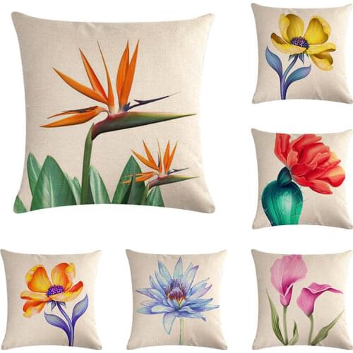45*45cm Cactus flower print Cushion Cover Linen Throw Pillow Car Home Decoration Decorative PillowcaseT431