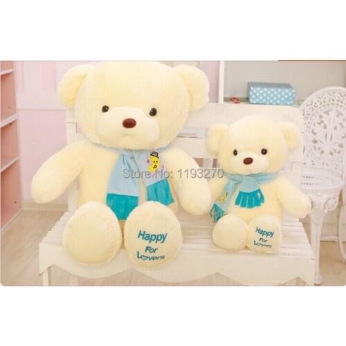 45 cm pink or blue scarf bear plush toy teddy bear doll gift w4095
