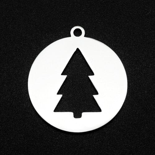 5pcs/lot 100% Stainless Steel 22x20 Christmas Tree DIY Charm Pendant Wholesale Necklace Top Quality