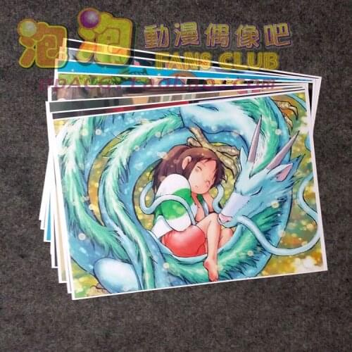 8Pcs Spirited Away Picture Posters Figures Poster 42x29cm Toys for Wall Home Decoration Kids Adult Gift