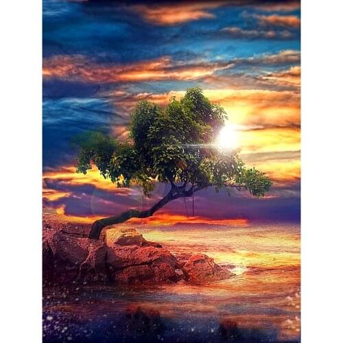 New AB Diamond Painting Full Square/Round Diamond 5D DIY Diamond Painting "Landscape Sunset" Cross Stitch 5D Home Decoration