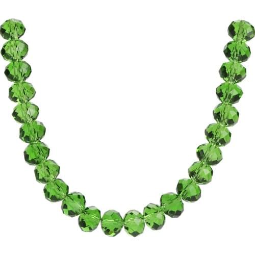 Jewelry Charms Bulk 3-18mm Craft Wholesale Making Grass Green Findings Beads Rondelle Faceted Glass DIY Spacer Crystal Loose