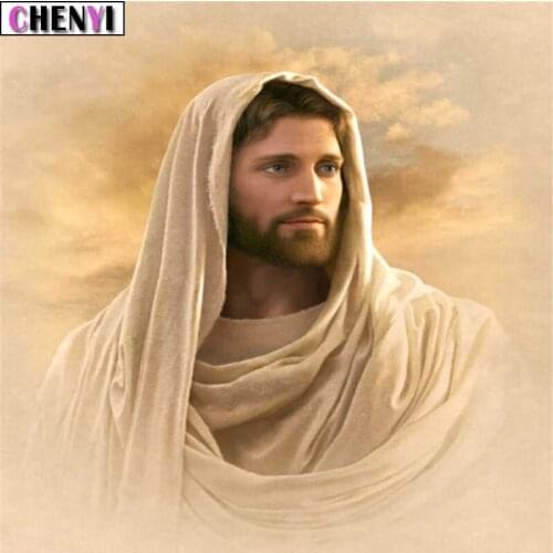 CHENYI Diamond Embroidery Religious 5D Diy Diamond Painting Cross Stitch Jesus Christ Home Decor Paint By Numbers Crystal Mosaic