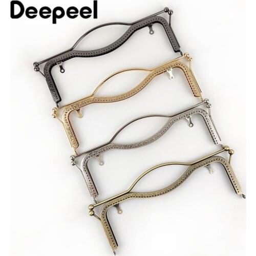 Deepeel 1/2pcs 20.5/27cm Retro Metal Bag Frames Purse Handle Clasp Lock Buckle DIY Wallet Hand Pull Parts Hardware Accessories