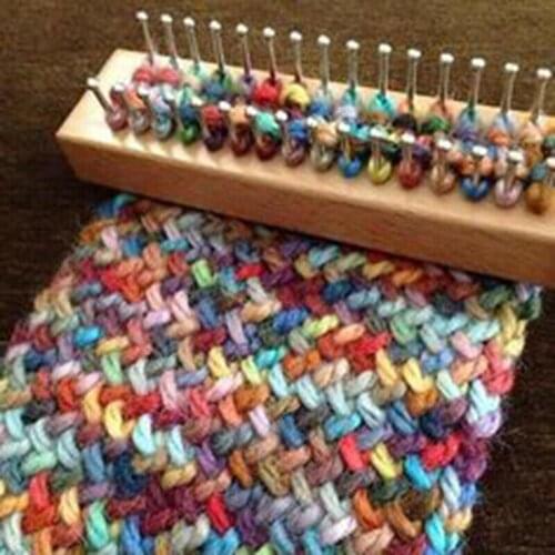 1 Set Wooden Board Knitting Loom Light Brown Loom Board Wood Knitting Loom Easy Weaving Tool DIY Crochet Sewing Tools