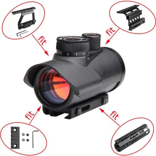 Red Dot Sight Scope Holographic 1 x 30mm 11mm & 20mm Weaver Rail Mount for Tactical Hunting Double Side AK Scope Sight Mounts