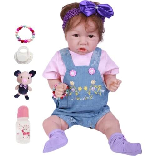 Hoomai23'' 58CM Lovely Bebe Reborn Baby Dolls Full Vinyl Body So Truly Like Alive Doll In Brazil Toddler Bebe Toy Birthday Gifts