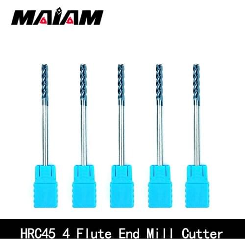 HRC45 4 Flute end mills cutter tungsten steel cnc metal end milling cutter 2mm-16mm 4mm 6mm 8mm 10mm milling machine mill cutter