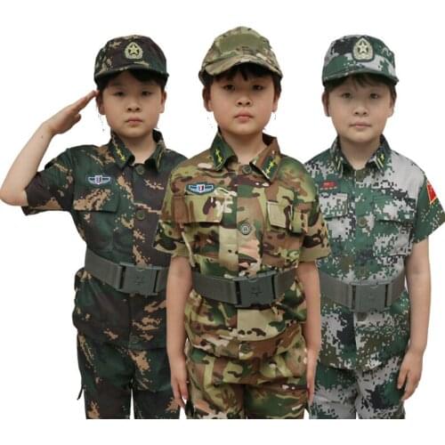 Childrens Clothing Set Jacket+terousers+cap+belt Halloween Military Uniform Teenager Boys Combat Shirt High Quality Army Suit