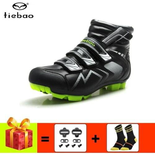 Tiebao winter mountain bike shoes men sapatilha ciclismo mtb cycling sneakers self-locking breathable racing bicycle shoes