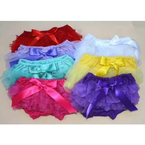 New Arrival baby lace bloomers newborn baby girl ruffle panties Infant bow diaper cover hot children shorts toddler clothing