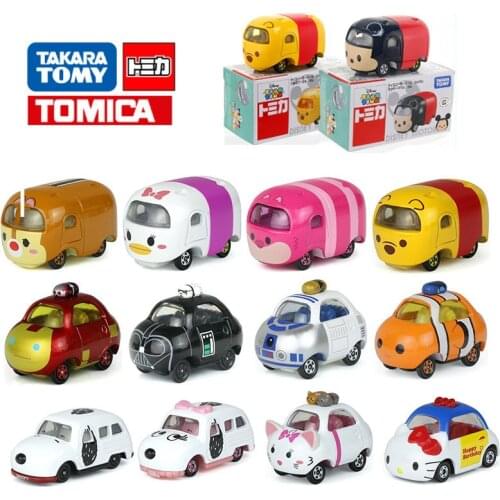 Tomy Tomica Tsum Mini Alloy Car Model Mickey Minne Elsa Anna Cute Anime Cars Diecast Metal Model Kit Toys Boxed Gift for Kids