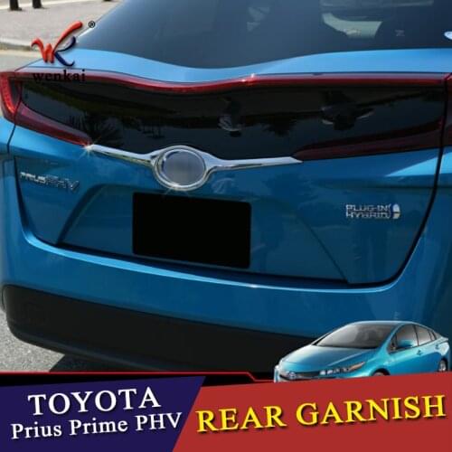 For Toyota Prius Prime PHV 2017 2018 ABS Rear Tail Trunk Lid Molding Trim Decoration Cover Trim 1pcs Car Styling Accessories