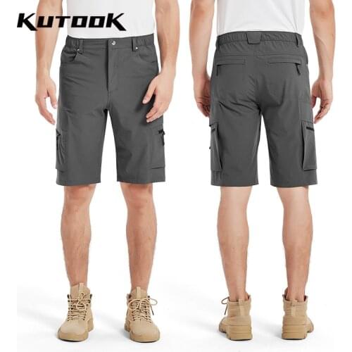 KUTOOK Outdoor Trekking Shorts Breathable Hiking Shorts Climbing Camping Sports Shorts Waterproof Breathable Summer Men Casual