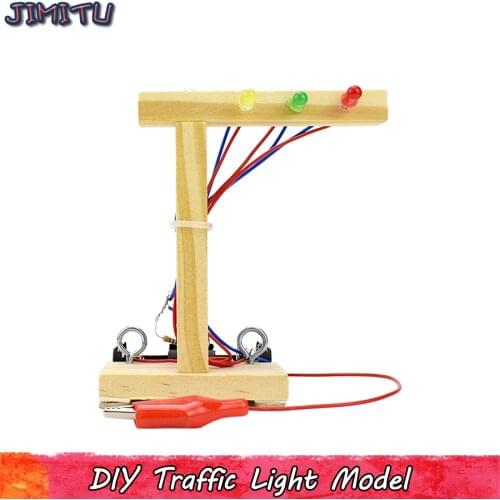 DIY Experiment Assembly Model Kit Toys Traffic Light Handmade Physical Scientific Training Interactive Toy Gifts for Children