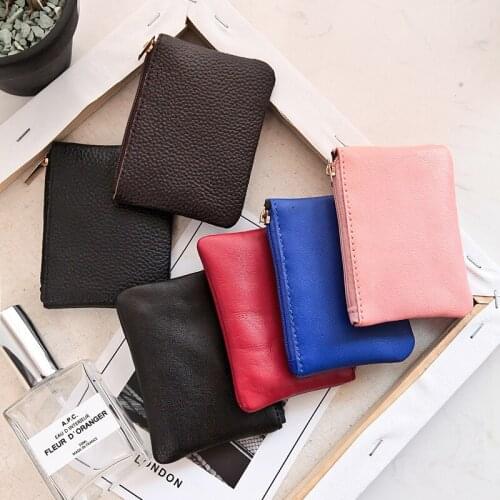 2017 New Sheepskin Coin Purse Cow Leather Card Holder Wallet Women Coin Wallet Purse