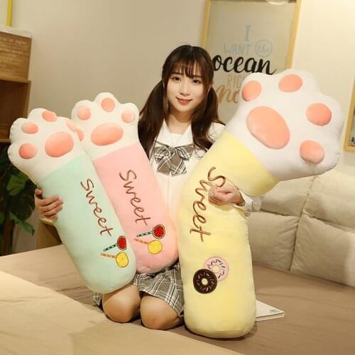 New Cute Plush Cat Claw Toy Kawaii Cat Claw Soft Fur Stuffed Animal Pillow Home Decoration Children Soothing Doll Holiday Gift