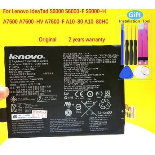 New Original Battery For Lenovo IdeaTad S6000 S6000-F S6000-H A7600 A7600-HV A7600-F A10-80 A10-80HC Replacement Mobile Phone