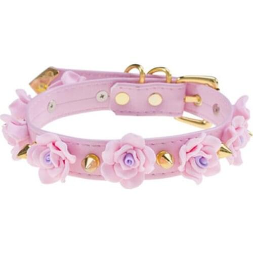 Fashions Punk Rock Gothic Choker Necklace Harajuku Gold Silver Spike Rivet Leather Chokers Women Flower Applique Cosplay Collar