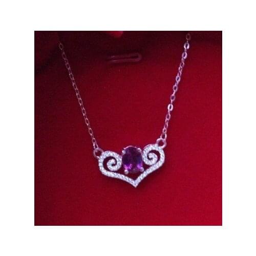 Natural red garnet stone Necklace natural gemstone Pendant Necklace women Ladies Fashion Elegant heart-shaped strokes Jewelry