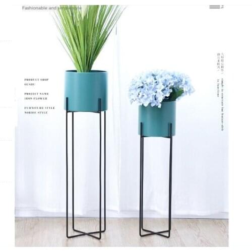 Nordic Wrought Iron Flower Stand Modern Minimalist Flower Pot Living Room Floor-standing Potted Shelf 4 Foot Bracket Stable