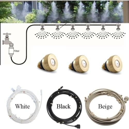 Spray Nozzle Mist Irrigation Plant Watering System With 6.35MM Diameter Garden Hose 10/24UNC Fog Nozzle