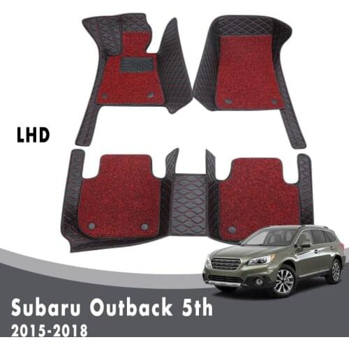 Luxury Double Layer Wire Loop Car Floor Mats Carpets For Subaru Outback 5th 2018 2017 2016 2015 Auto Protector Covers Leather