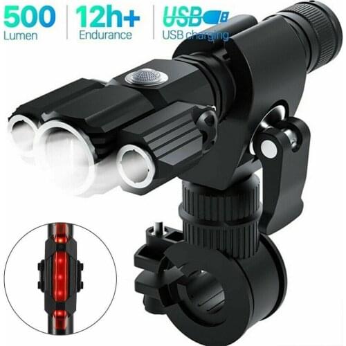 Led Bicycle Lighting Torch Light Headlight Taillight Set 18650 Battery Light Taillight Headlight Set Torch Lighting Bicycle