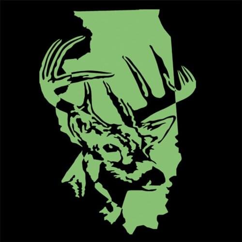 Deer head Patches for Clothing Luminous Badge Heat transfer printing Noctilucent Patch Clothes DIY Fluorescence Stickers Gifts