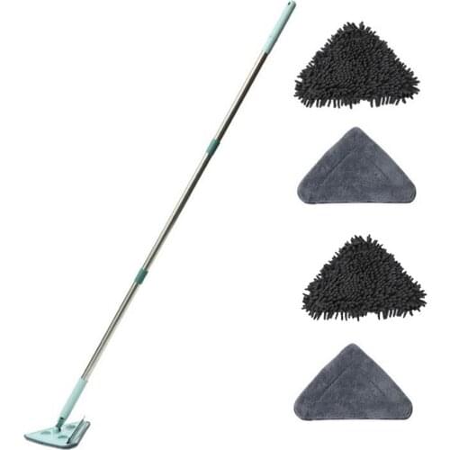 Triangular Clean Mop Rotating Dust Mop With Refills For For Washing Glass Ceiling Wall Flat Floors Windows Home Kitchen Tool